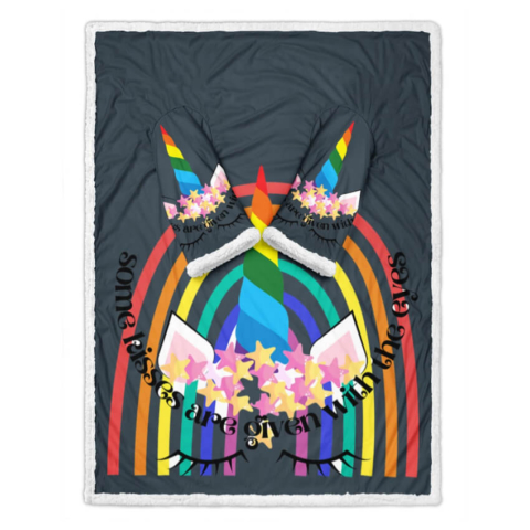 Rainbow Unicorn Valentines Day Sleeve Blankets